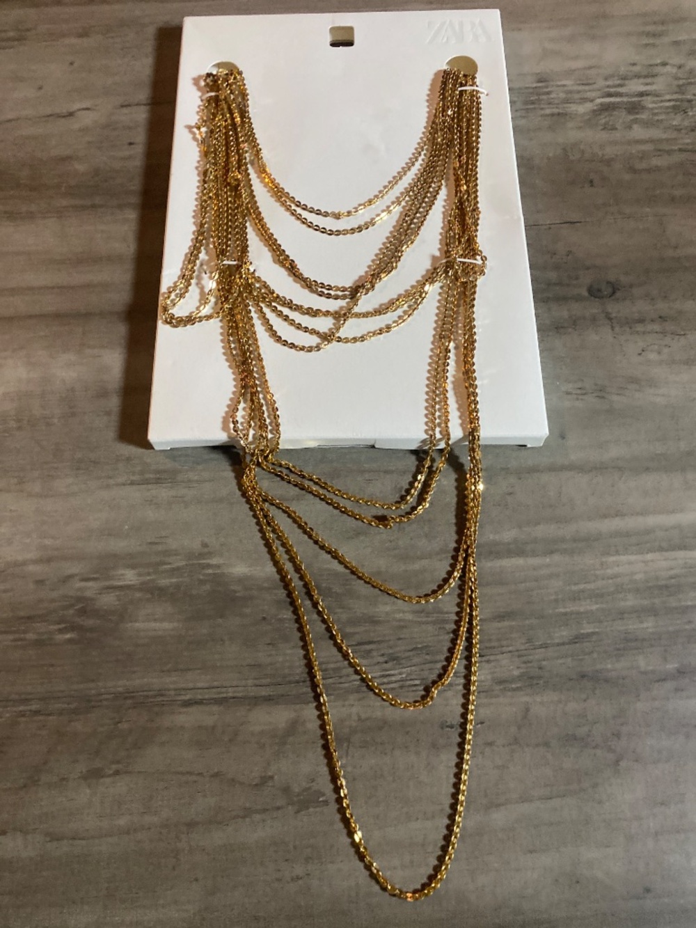 NWT Zara Multi-Chain Layered Necklace - Picture 3 of 8